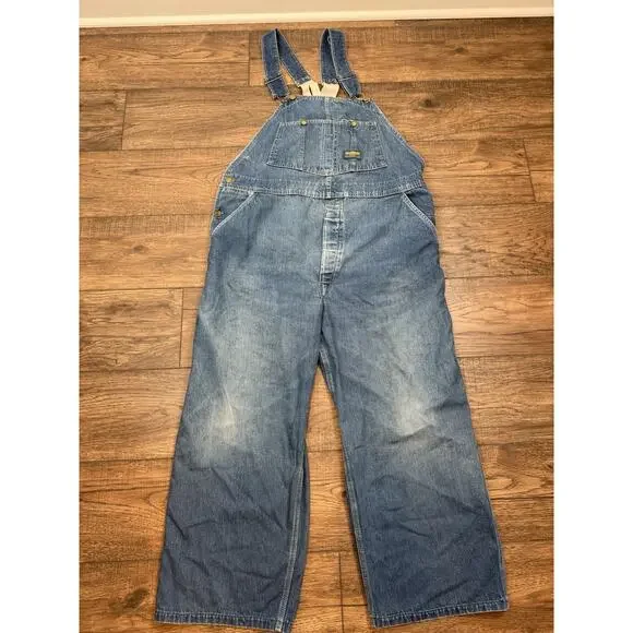 Vintage Oshkosh B'Gosh Union Made Sanforized Jean Overall Men Grunge 42x28 USA